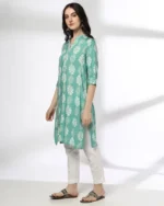 Women Floral Print Straight Kurta with Insert Pocket - Image 4